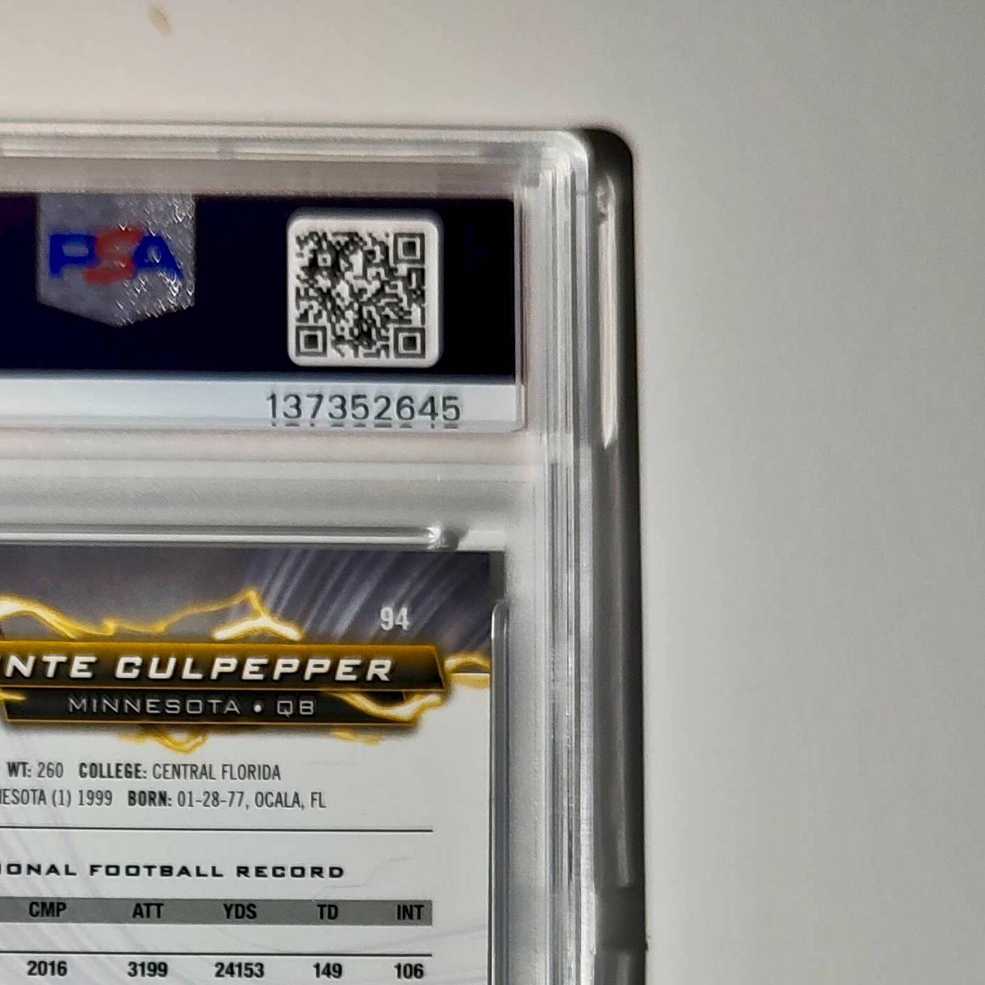 Daunte Culpepper 2023 Topps Resurgence #94 Blue and Orange Spark PSA 10 Gem Mint