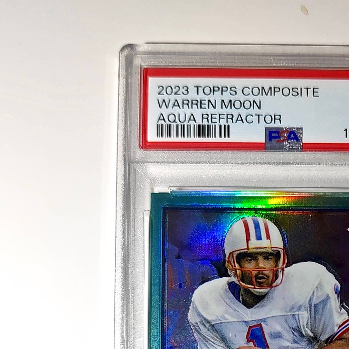 Warren Moon 2023 Topps Chrome #32 045/199 Aqua Refractor PSA 10 Gem Mint