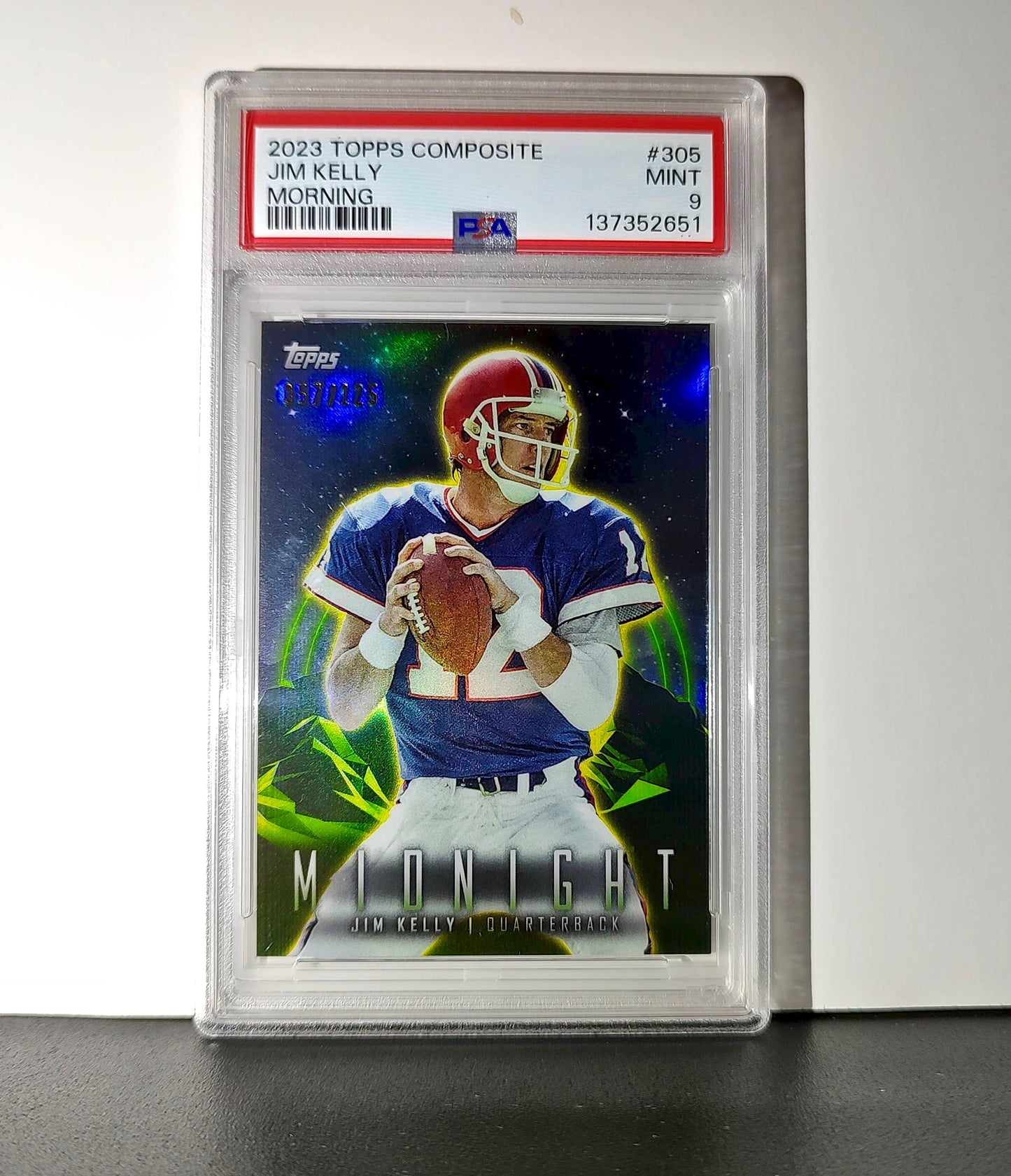 Jim Kelly 2023 Topps Midnight Morning Parallel 057/125 #305 PSA 9 Mint