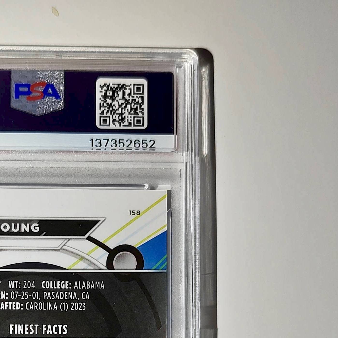 Bryce Young 2023 Topps Finest 069/150 Purple Checkerboard Refractor #158 PSA 10
