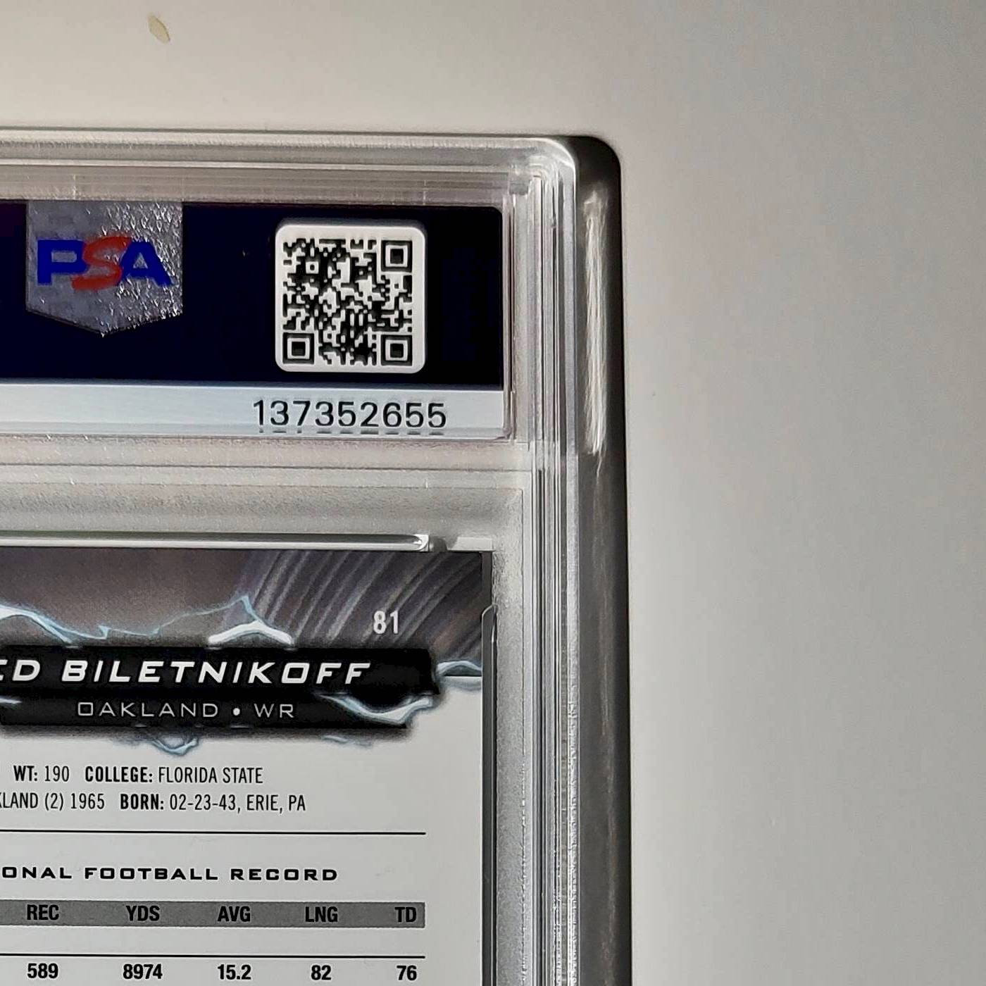 Fred Bilentnikoff 2023 Topps Resurgence 08/20 Lime Green Power Surge #81 PSA 10