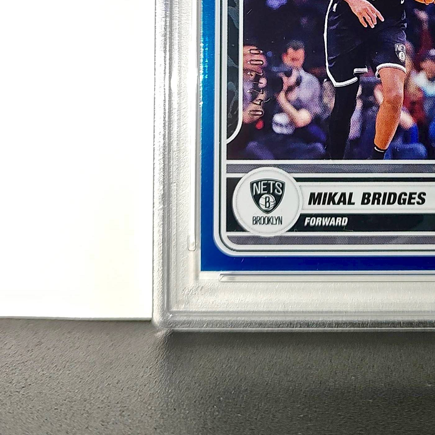 Mikal Bridges 2023-24 Panini Sticker Cards #14 042/200 Blue Foil PSA 8 NM-MT
