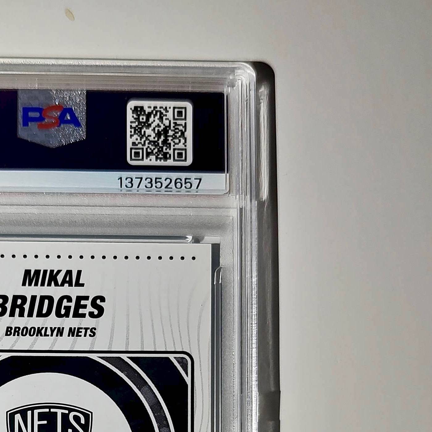 Mikal Bridges 2023-24 Panini Sticker Cards #14 042/200 Blue Foil PSA 8 NM-MT