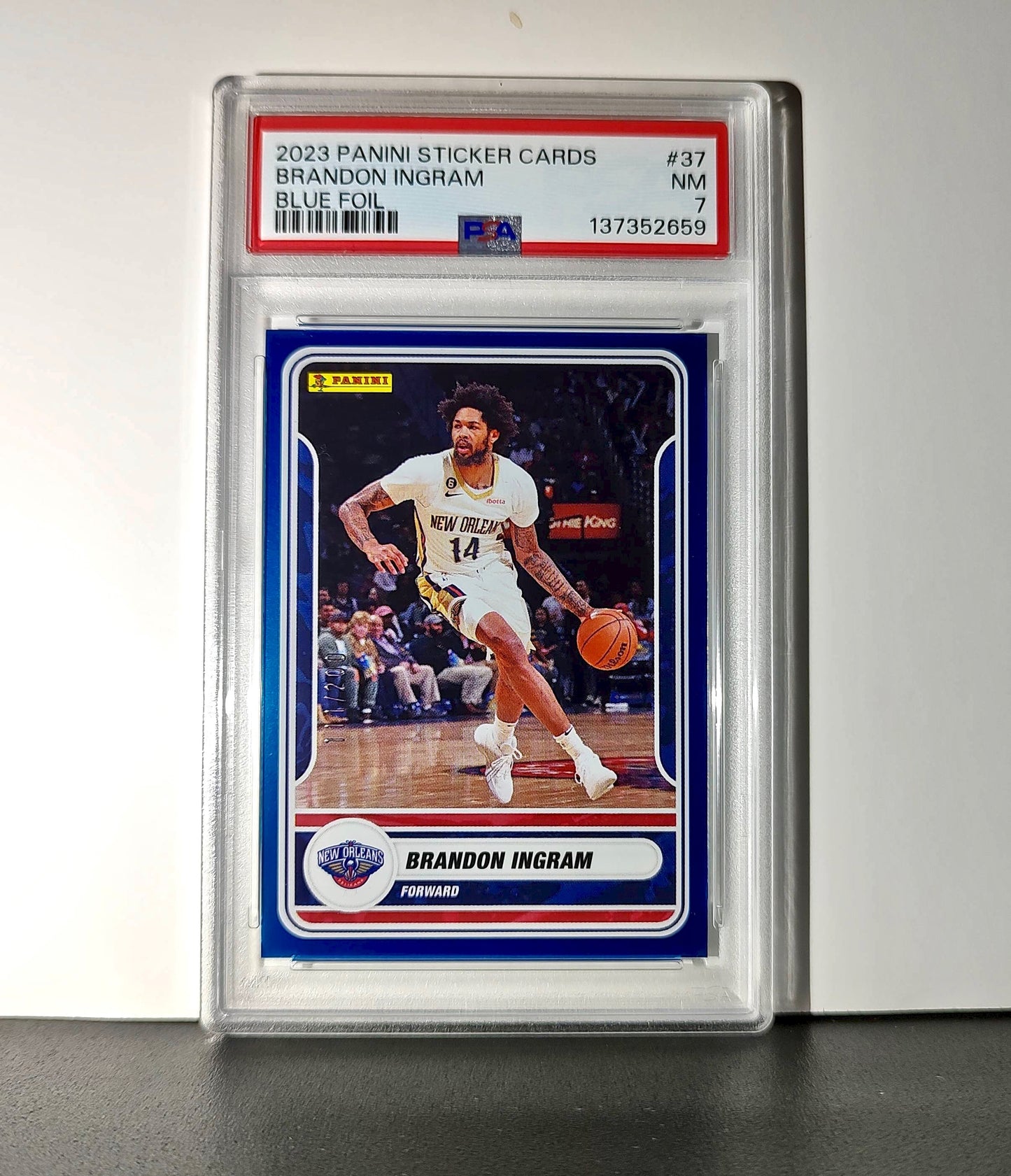 Brandon Ingram 2023-24 Panini Sticker Cards #37 111/200 Blue Foil PSA 7 NM