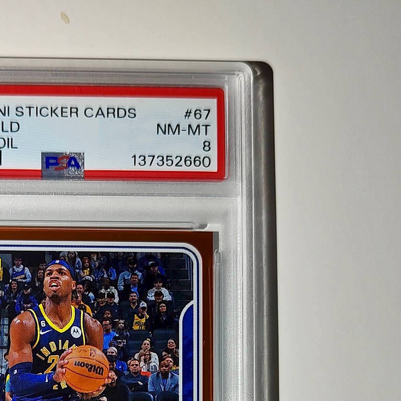 Buddy Held 2023-24 Panini Sticker Cards #67 034/050 Orange Foil PSA 8 NM-MT