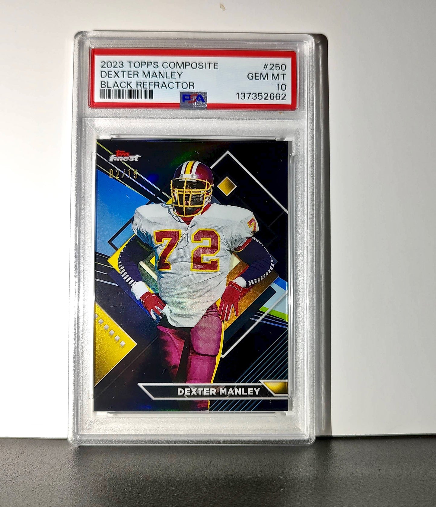 Dexter Manley 2023 Topps Finest 02/15 #250 Black Refractors PSA 10 Gem Mint