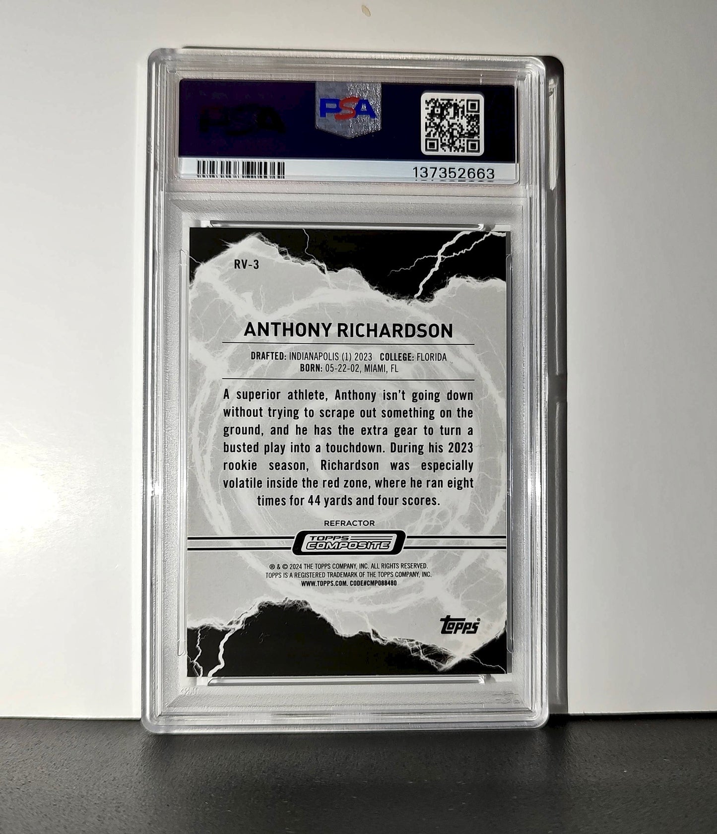 Anthony Richardson 2023 Topps Resurgence Voltaic #RV-3 Refractor PSA 10 Gem Mint