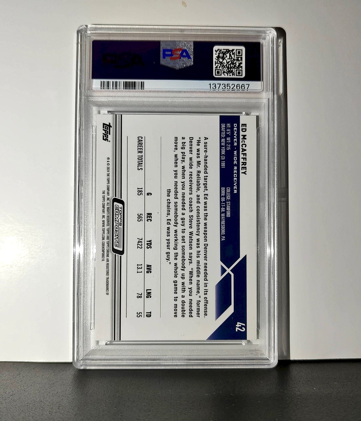 Ed McCaffrey 2023 Topps Chrome #42 Sepia Refractors PSA 9 Mint