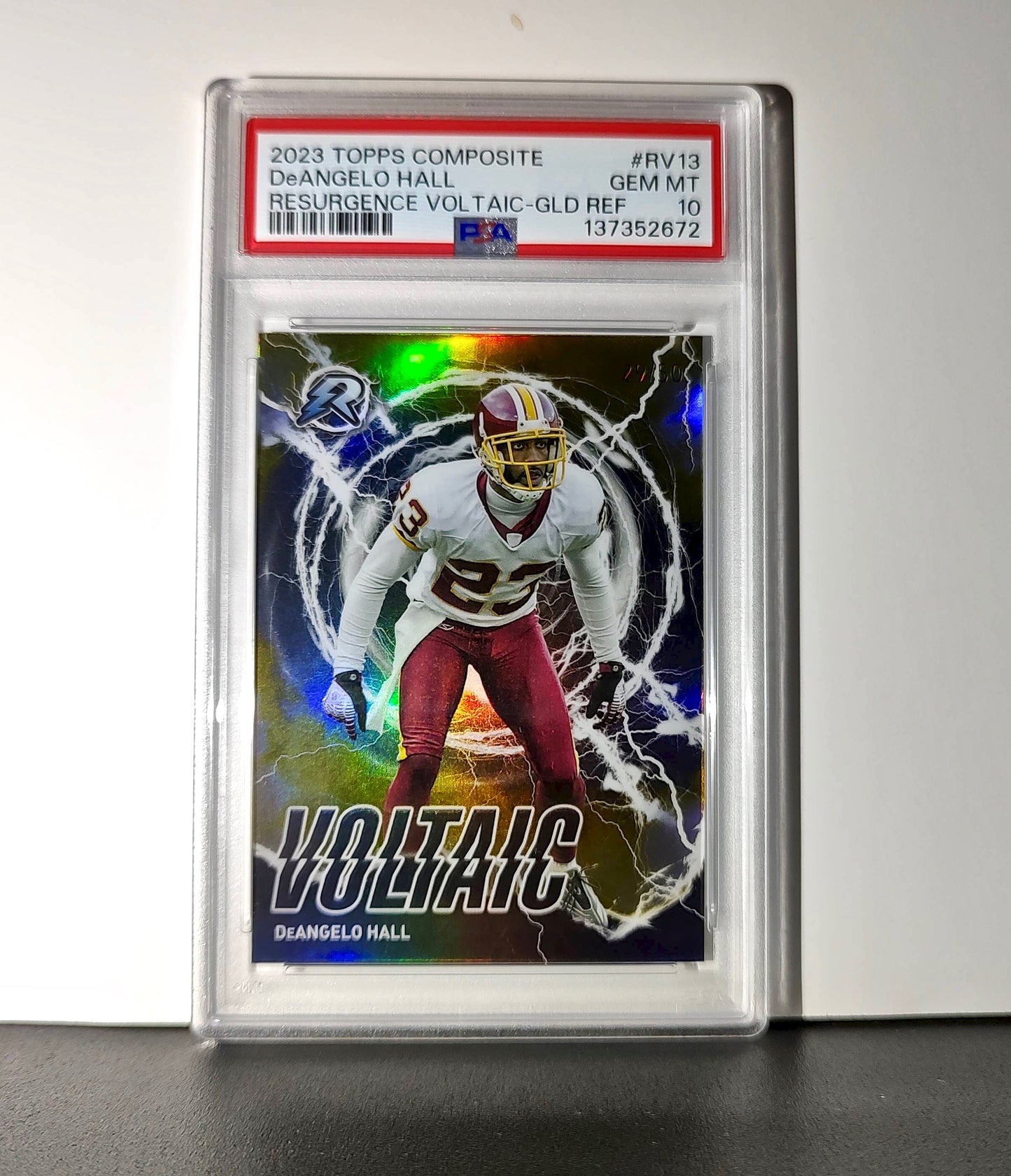 DeAngelo Hall 2023 Topps Resurgence Voltaic 29/50 Gold Power Surge PSA 10 Gem