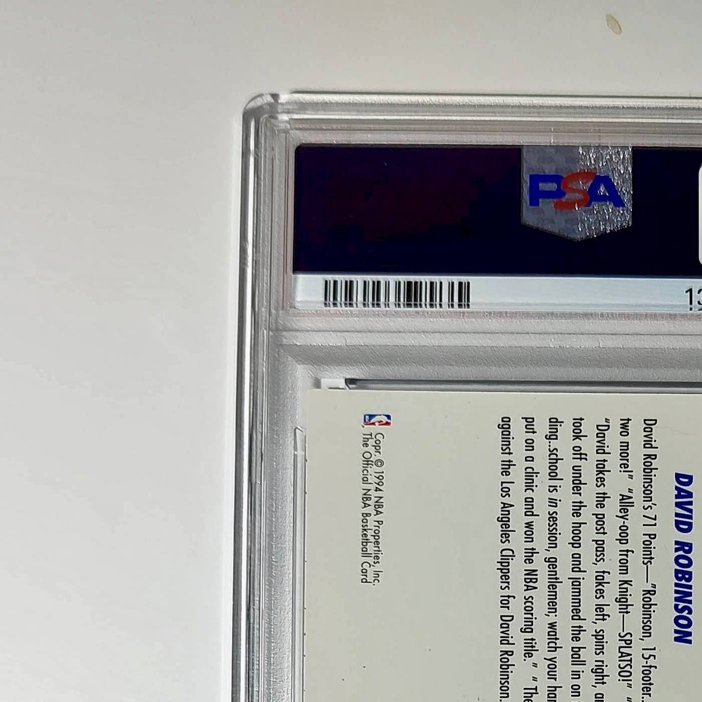 David Robinson 1994 NBA Hoops Big Numbers #BN1 Rainbow PSA 9 Mint