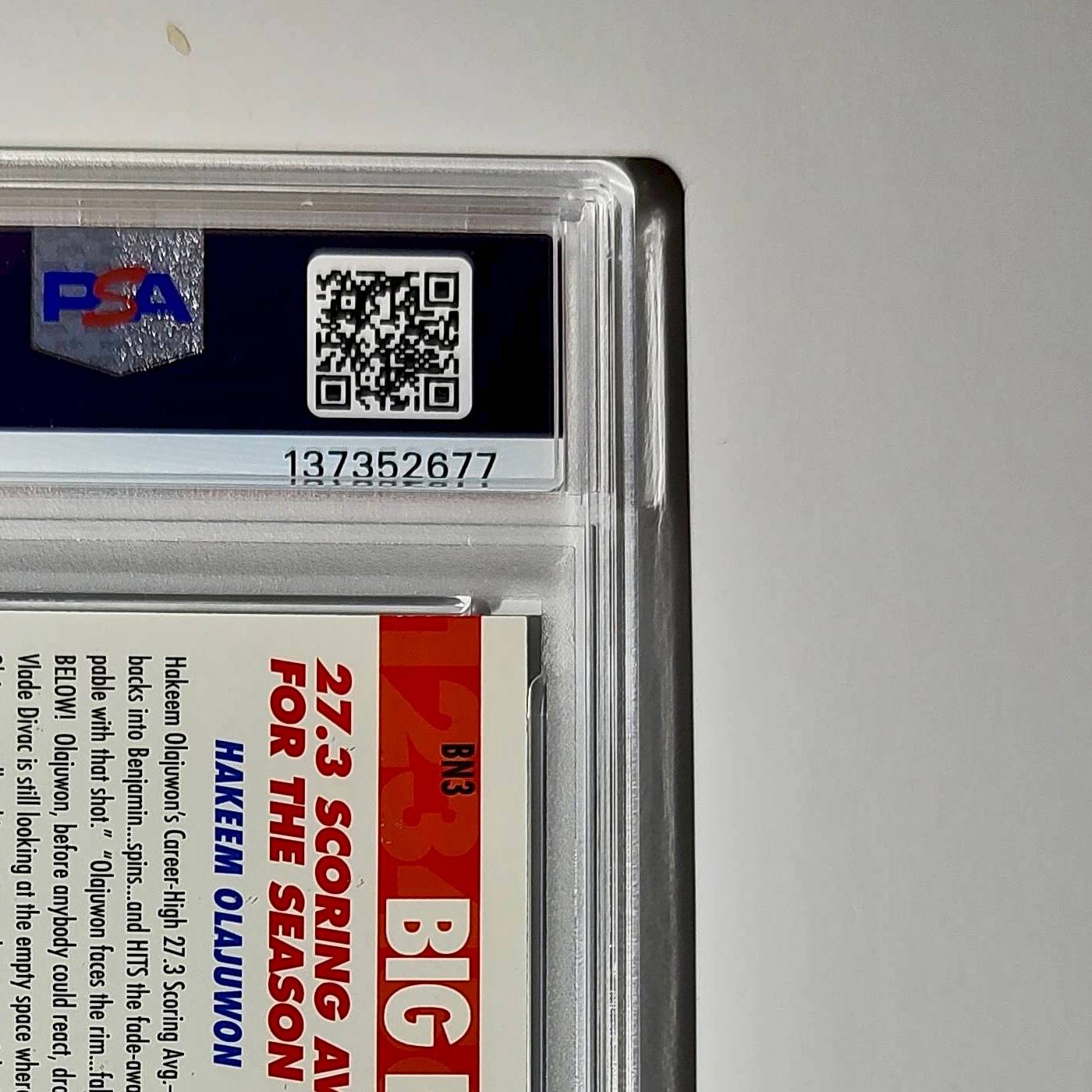 Hakeem Olajuwon 1994 NBA Hoops Big Numbers #BN3 Rainbow PSA 7 NM
