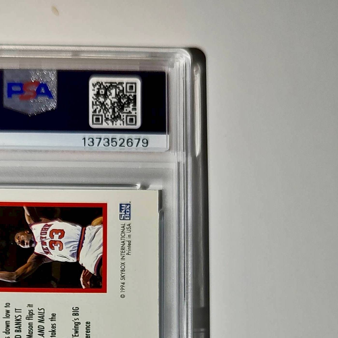 Patrick Ewing 1994 NBA Hoops Big Numbers #BN4 Rainbow PSA 8 NM-MT