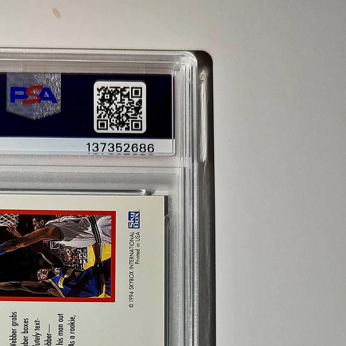 Chris Webber 1994 NBA Hoops Big Numbers #BN7 Rainbow PSA 9 Mint