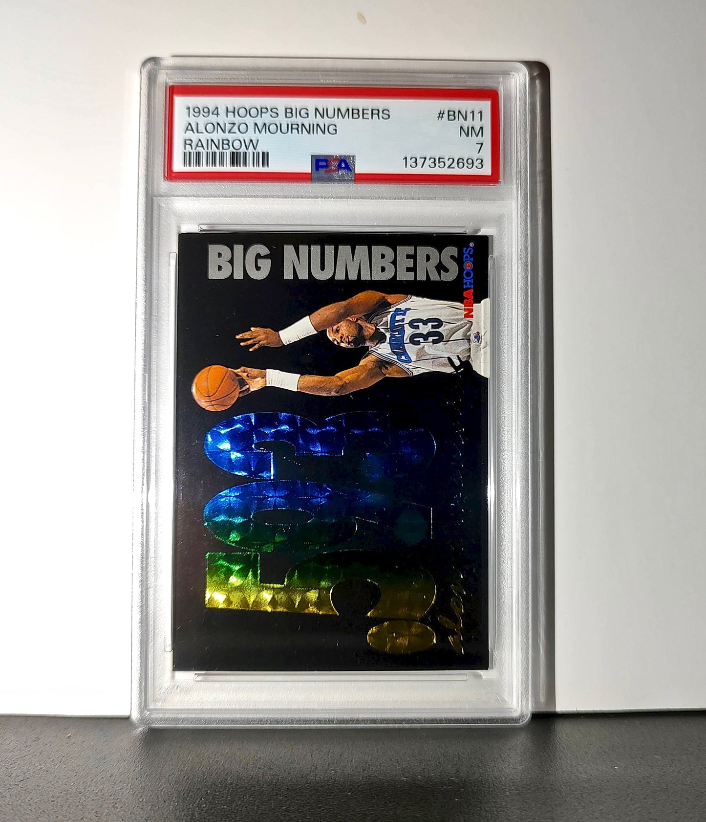 Alonzo Mourning 1994 NBA Hoops Big Numbers #BN11 Rainbow PSA 7 NM