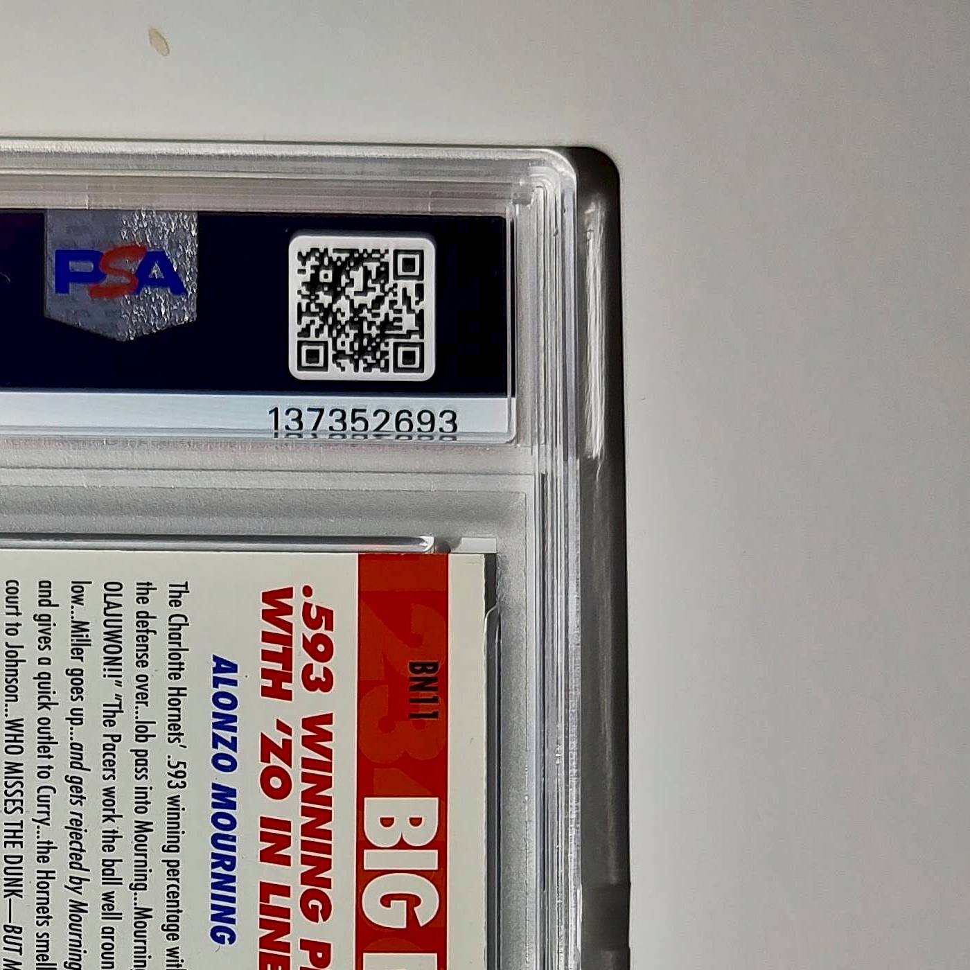 Alonzo Mourning 1994 NBA Hoops Big Numbers #BN11 Rainbow PSA 7 NM