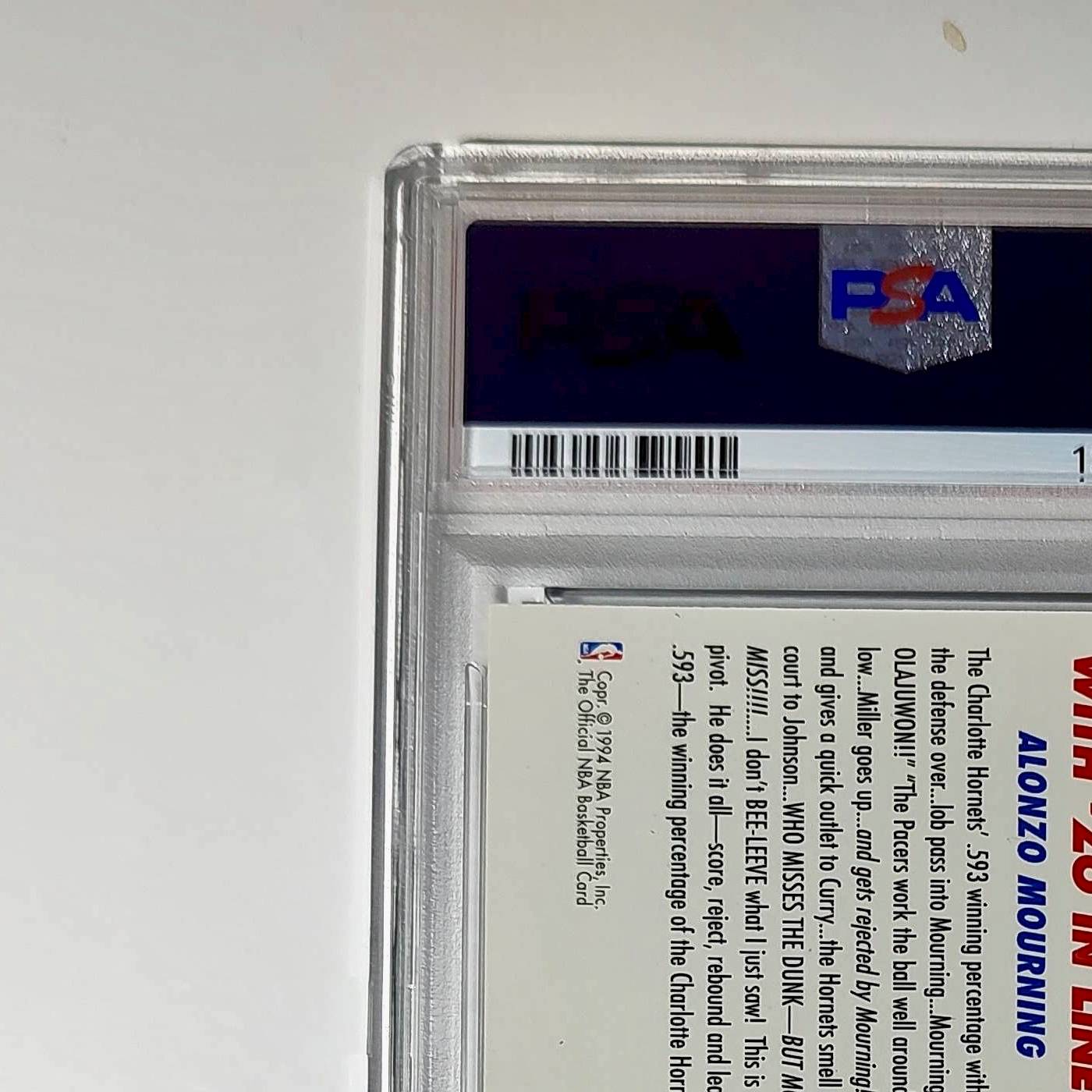 Alonzo Mourning 1994 NBA Hoops Big Numbers #BN11 Rainbow PSA 8 NM-MT