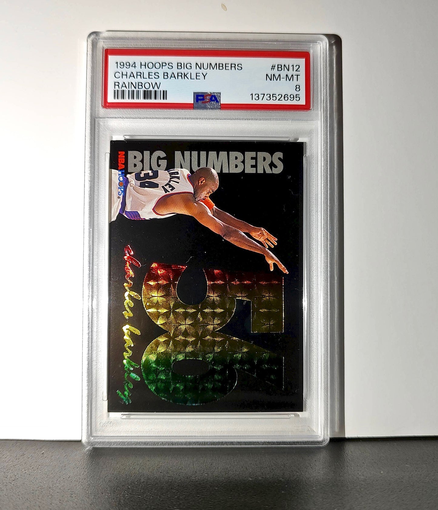 Charles Barkley 1994 NBA Hoops Big Numbers #BN12 Rainbow PSA 8 NM-MT