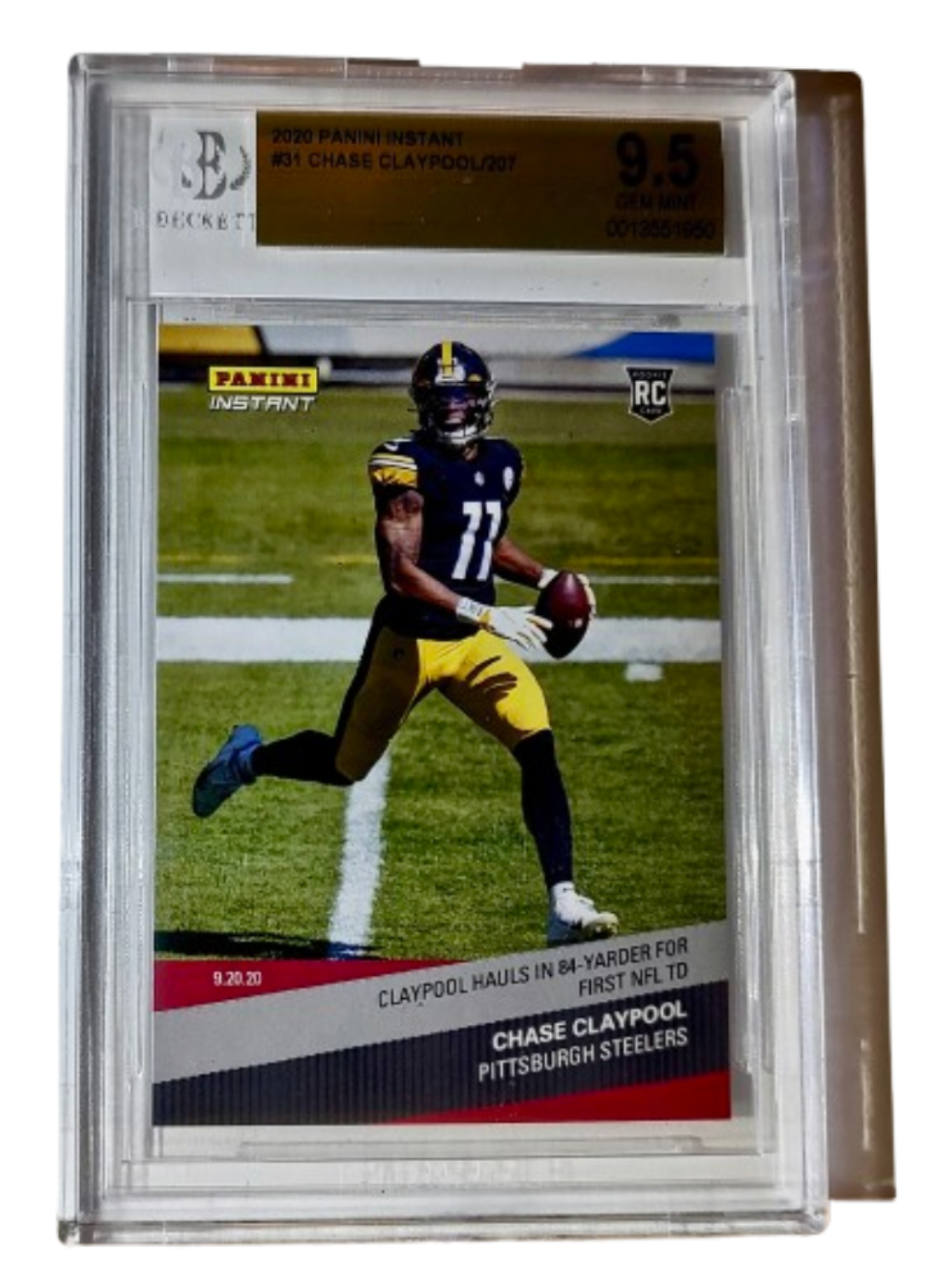 Chase Claypool 2020 Panini NFL #31 Rookie 1 of 207 BGS 9.5 Gem Mint Steelers