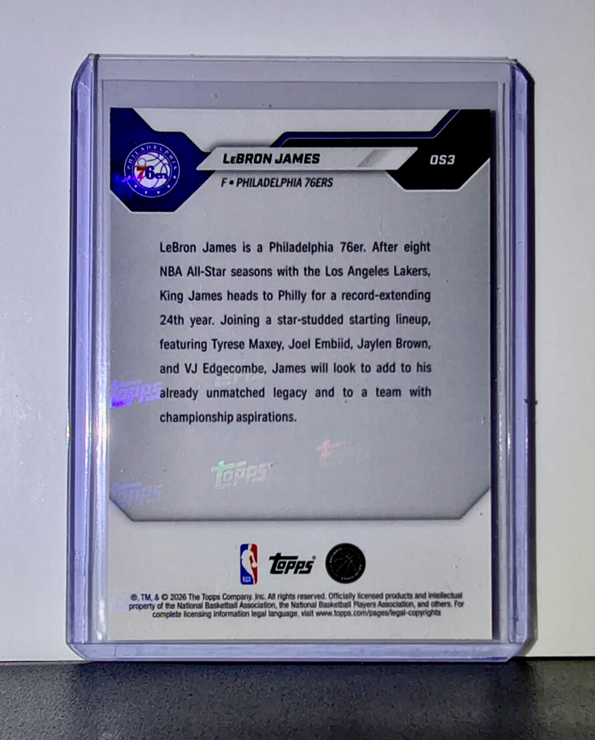 LeBron James 2026-27 Topps Now NBA Basketball Card Philadelphia 76ers