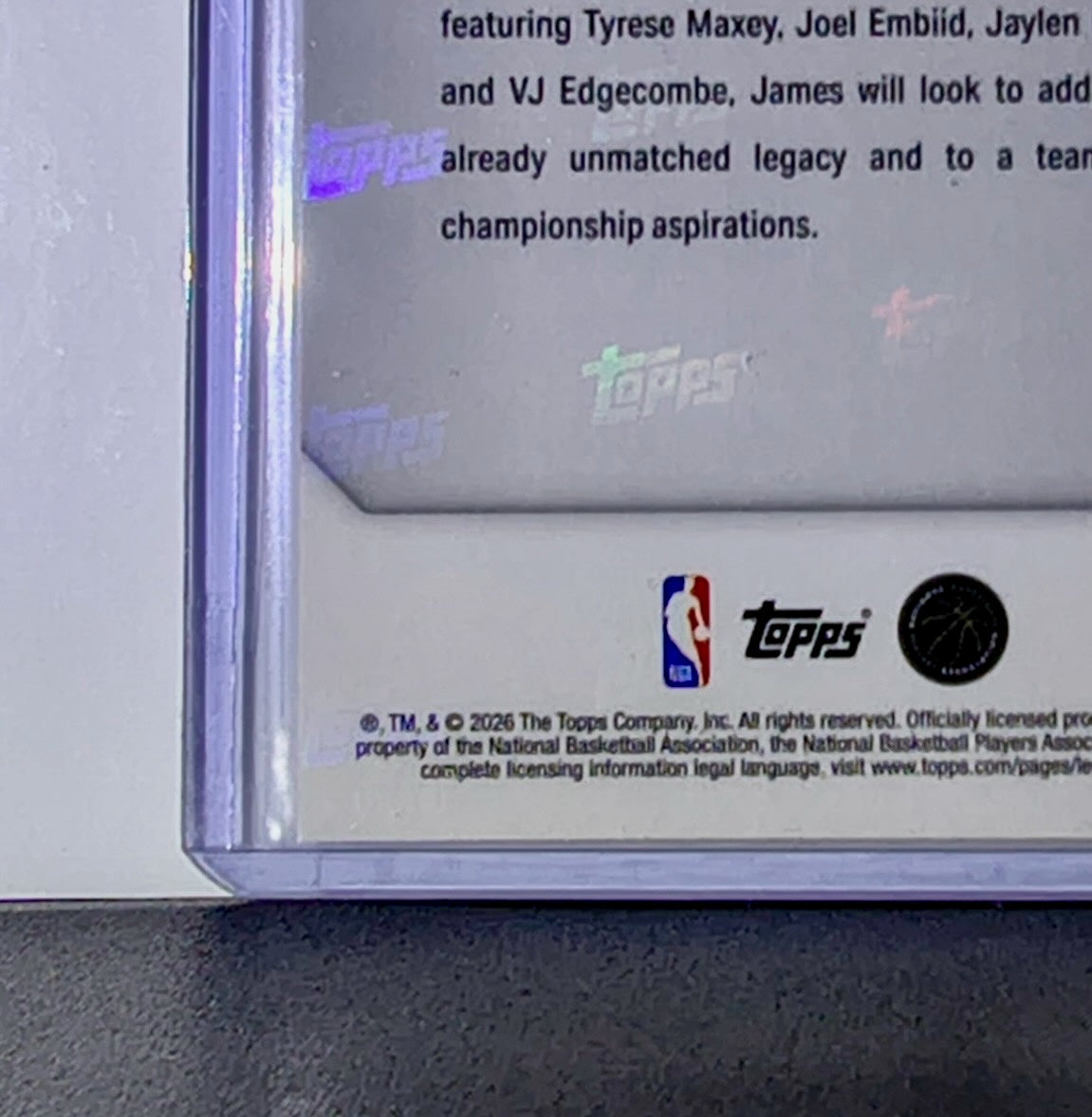 LeBron James 2026-27 Topps Now NBA Basketball Card Philadelphia 76ers