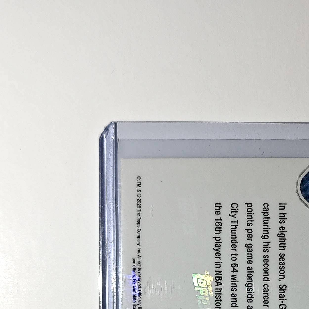 Shai Gilgeous-Alexander 2025-26 Topps Now MVPA Most Valuable Player Card Oklahoma City Thunder
