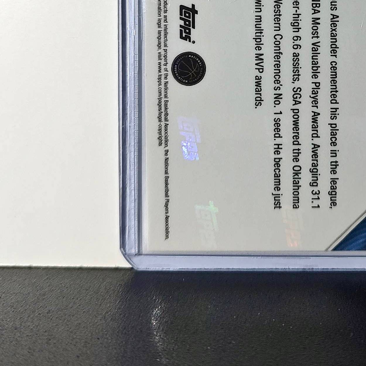 Shai Gilgeous-Alexander 2025-26 Topps Now MVPA Most Valuable Player Card Oklahoma City Thunder