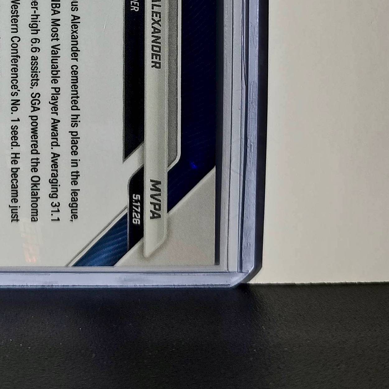 Shai Gilgeous-Alexander 2025-26 Topps Now MVPA Most Valuable Player Card Oklahoma City Thunder
