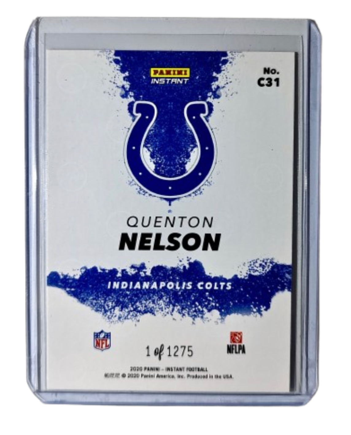 Quenton Nelson 2020 Panini NFL Instant My City #31 Football Card 1 of 1275