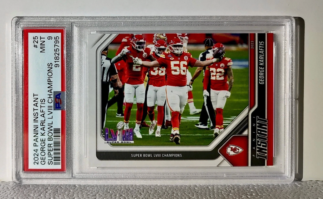George Karlaftis 2023 Panini NFL Superbowl Champions #25 Card PSA 9 Mint