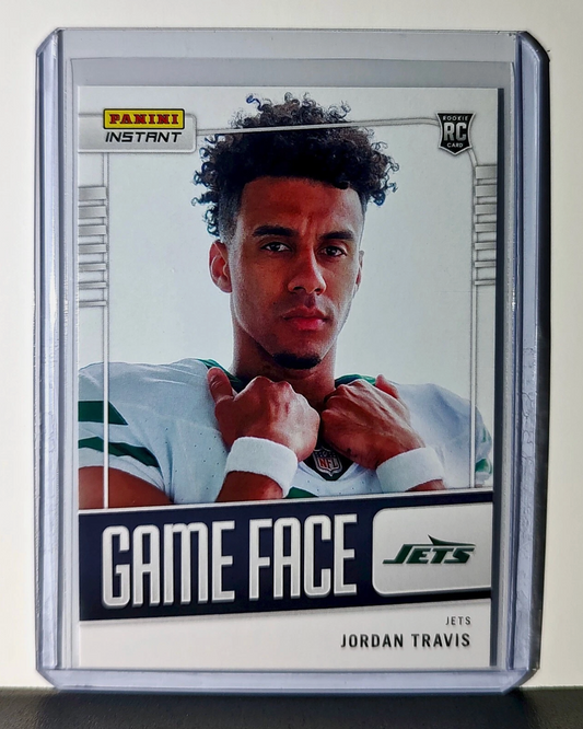 Jordan Travis 2024 Panini Game Face #16 NFL Rookie Card New York Jets 1/331