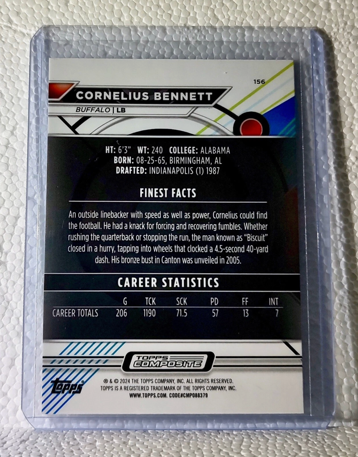 Cornelius Bennett 2023 Topps Finest NFL #156 NFL Football Card Buffalo Bills